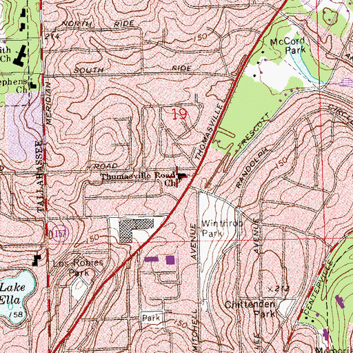 Topographic Map of Thomasville Road Baptist Church, FL