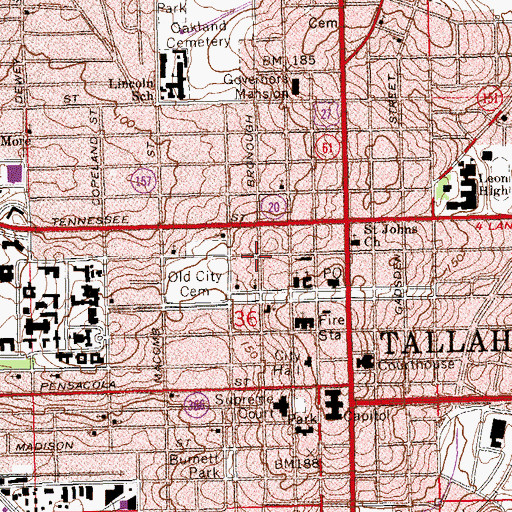 Topographic Map of Bethel Missionary Baptist Church, FL