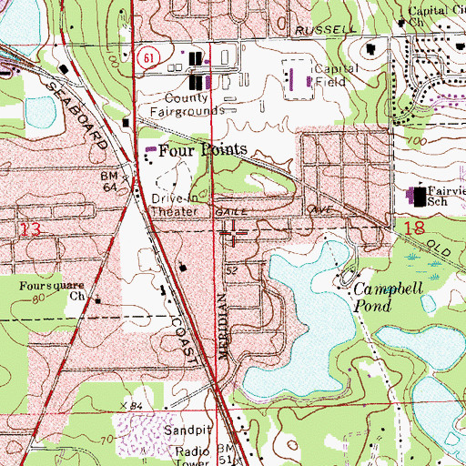 Topographic Map of Bethel African Methodist Episcopal Church, FL