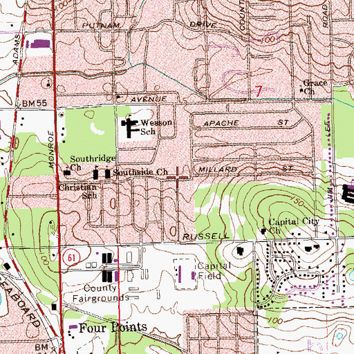 Topographic Map of Praise Cathedral, FL