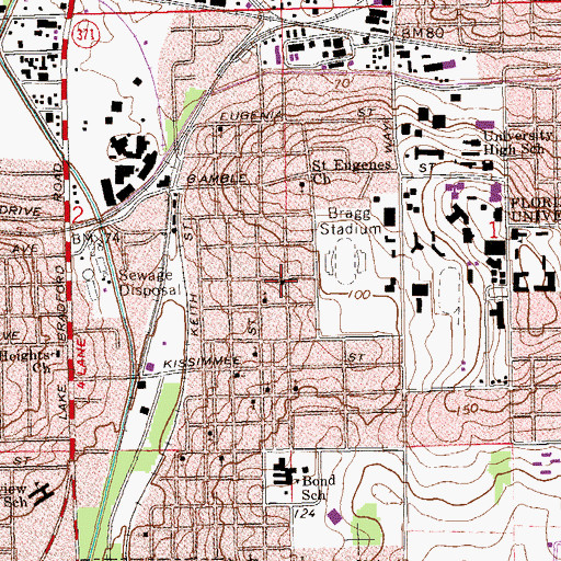 Topographic Map of Pilgrim Rest Baptist Church, FL