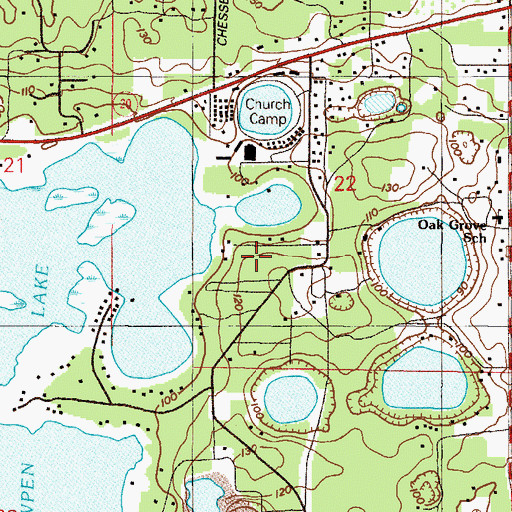 Topographic Map of South Atlantic Seventh-Day Adventist Camp, FL