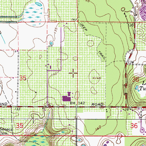 Topographic Map of Central Florida Bible Camp, FL