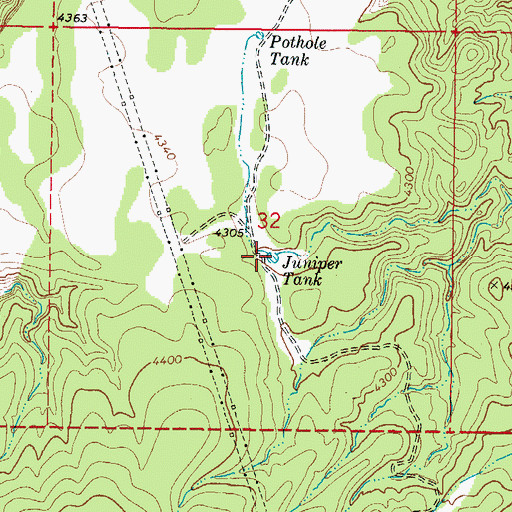 Topographic Map of Juniper Tank, AZ