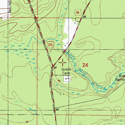Topographic Map of Marysville, FL