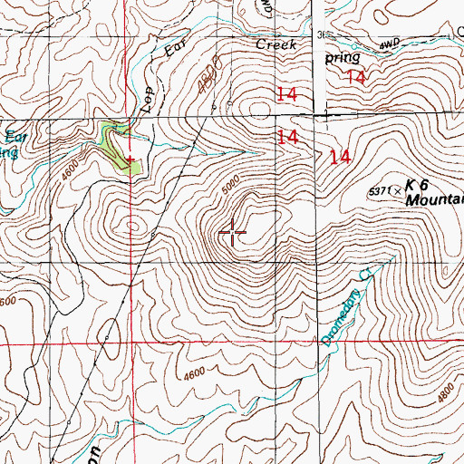 Topographic Map of K Six Mountain, AZ