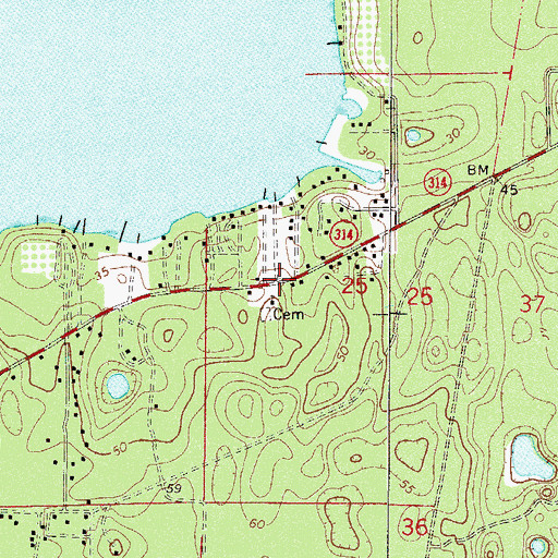 Topographic Map of First Baptist Church of Salt Springs, FL