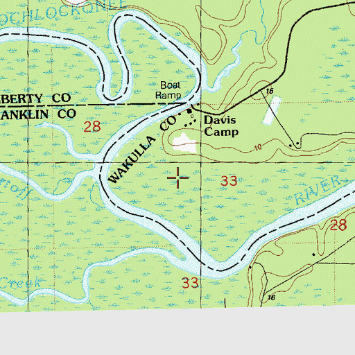 Topographic Map of Davis Camp, FL