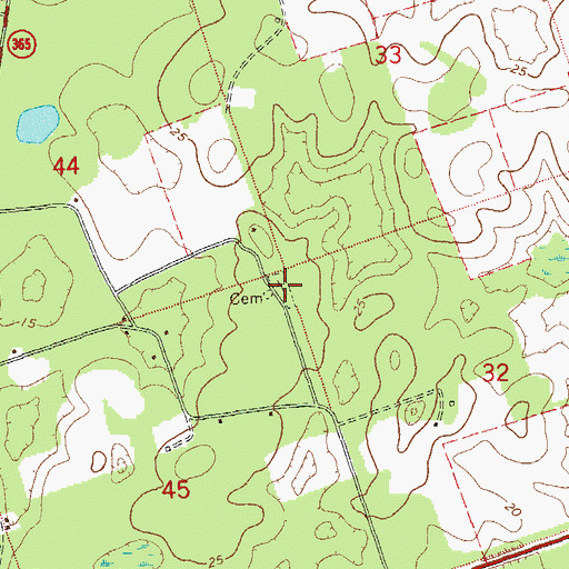 Topographic Map of Walker Cemetery, FL