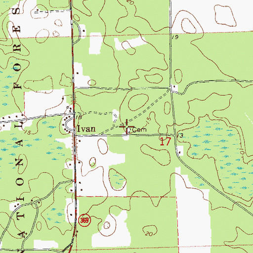 Topographic Map of Duggar Cemetery, FL