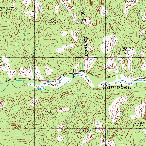Topographic Map of K E Canyon, AZ