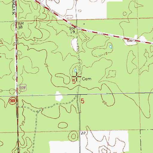 Topographic Map of Sutton Cemetery, FL