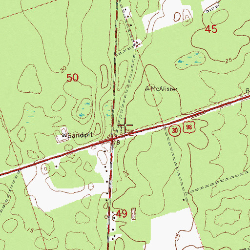 Topographic Map of Richardson Cemetery, FL