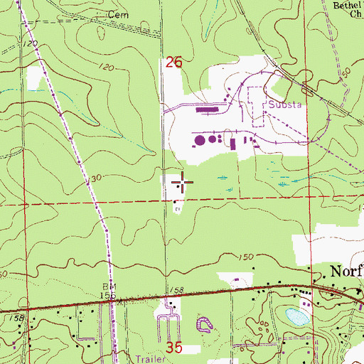 Topographic Map of McCaln, FL