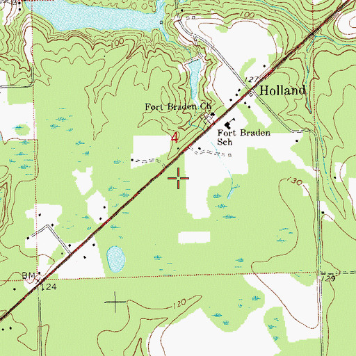 Topographic Map of Fort Braden, FL