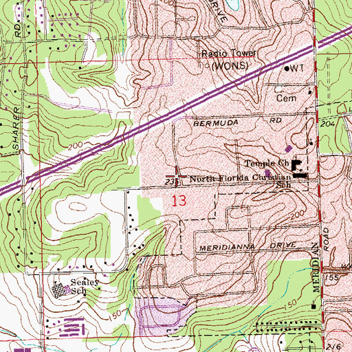 Topographic Map of Church of Christ Written in Heaven Number 2, FL