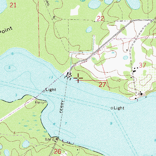 Topographic Map of Johns Ferry, FL