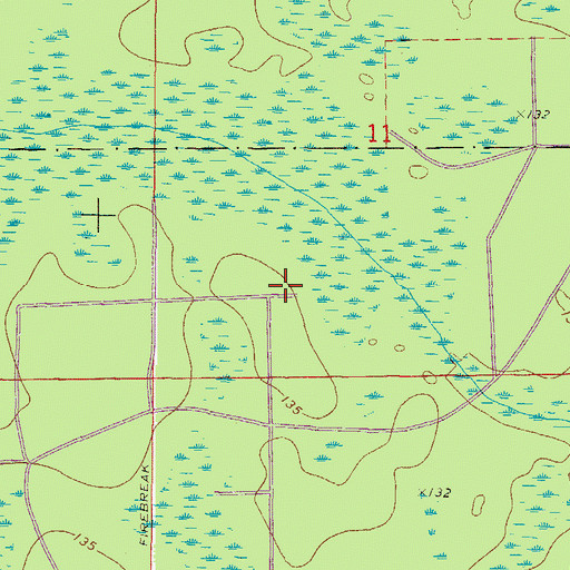 Topographic Map of Baker County, FL