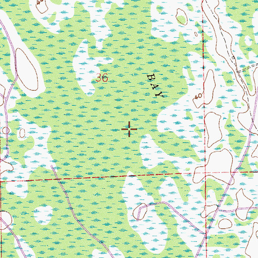 Topographic Map of Volusia County, FL