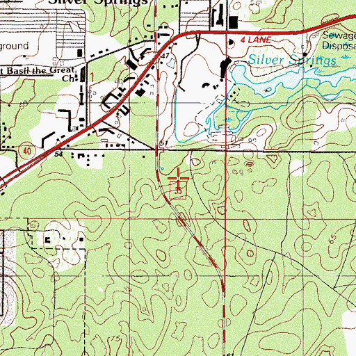 Topographic Map of Marion County, FL