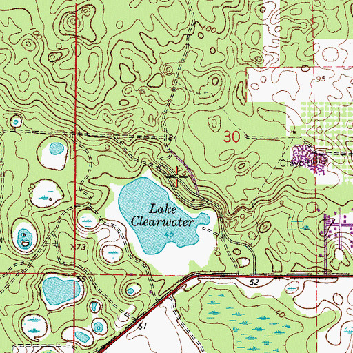 Topographic Map of Clearwater Recreation Area, FL