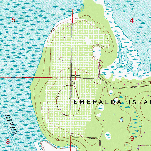 Topographic Map of Emeralda, FL