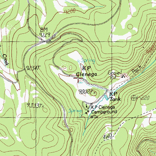 Topographic Map of KP Cienega, AZ