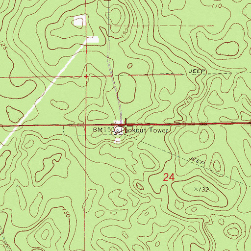 Topographic Map of Central Tower (historical), FL