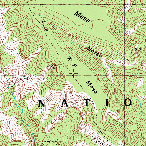 Topographic Map of KP Mesa, AZ