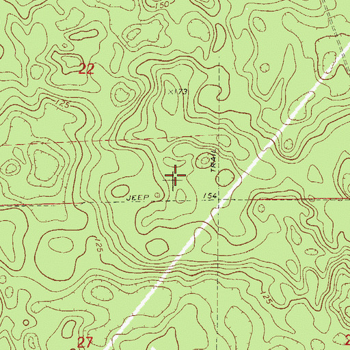 Topographic Map of Ocala Wildlife Management Area, FL