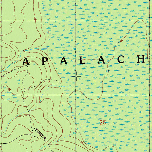 Topographic Map of Apalachicola National Forest, FL