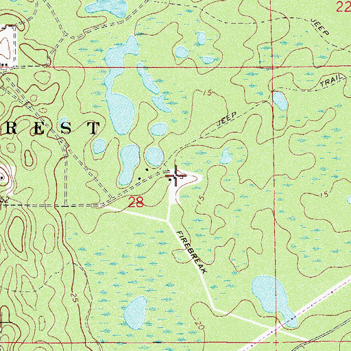 Topographic Map of Island, FL