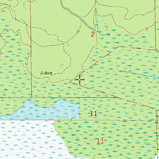 Topographic Map of McDowell and Black Grant, FL