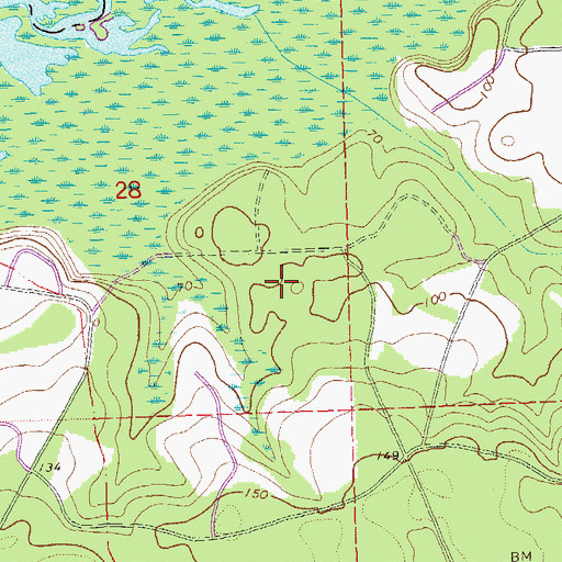 Topographic Map of Talquin Wildlife Management Area, FL