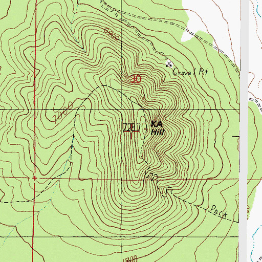 Topographic Map of KA Hill, AZ