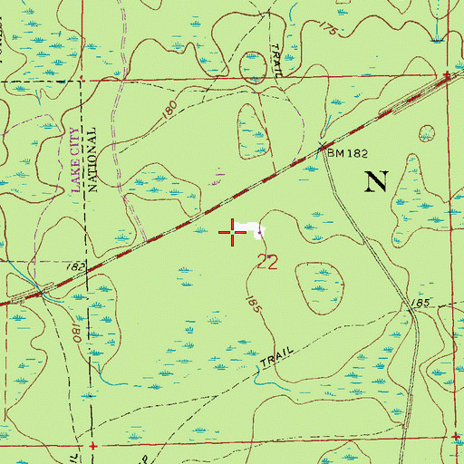 Topographic Map of Osceola Work Center, FL