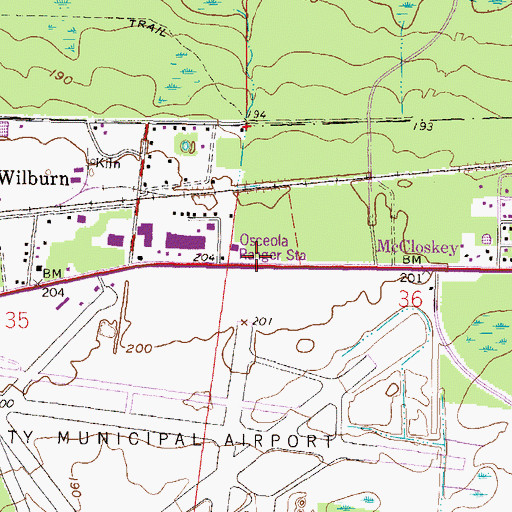 Topographic Map of Osceola Ranger Station, FL