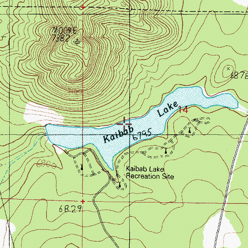 Topographic Map of Kaibab Lake, AZ