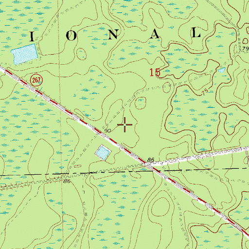 Topographic Map of Wakulla Work Center, FL