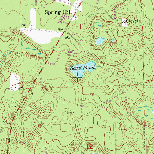Topographic Map of Trout Pond Recreation Area, FL