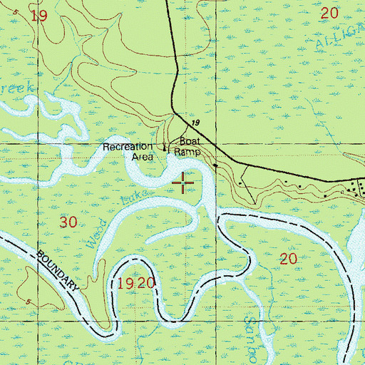 Topographic Map of Wood Lake Campground, FL