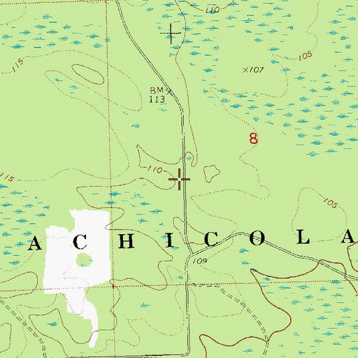 Topographic Map of Vinzant, FL