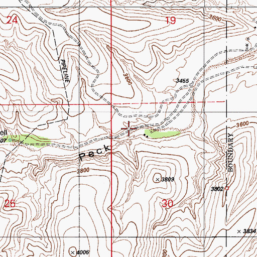 Topographic Map of Kane Ranch, AZ