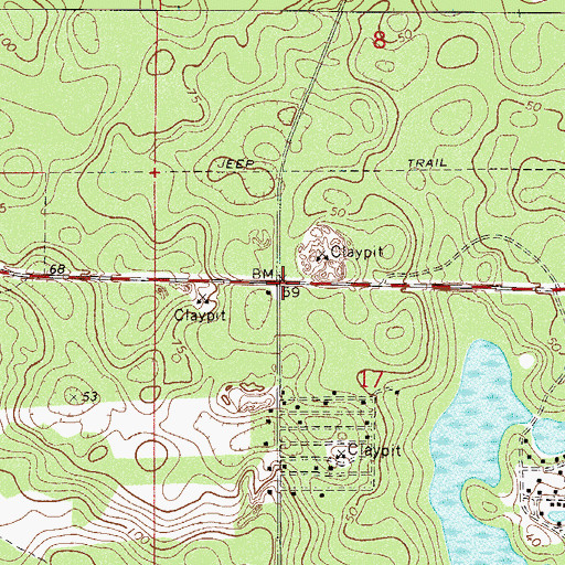 Topographic Map of North Hunt Information Center, FL