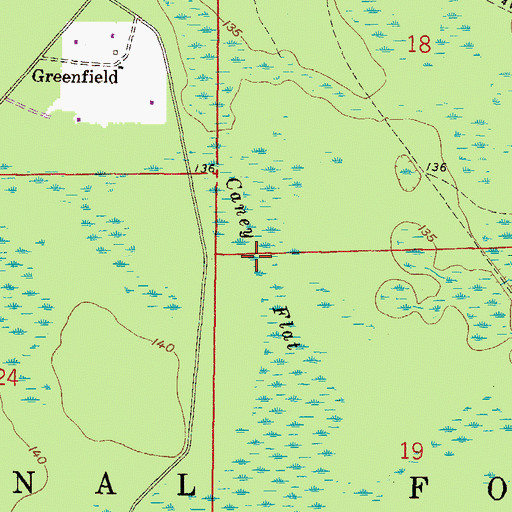 Topographic Map of West Tower Hunt Camp, FL