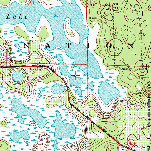 Topographic Map of Nicatoon Lake Recreation Site, FL