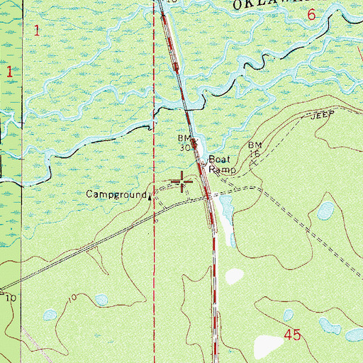 Topographic Map of Johnson Field Recreation Site, FL