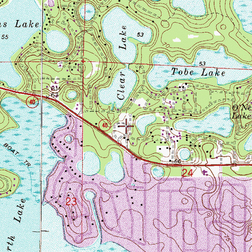 Topographic Map of Lake Bryant Work Center, FL