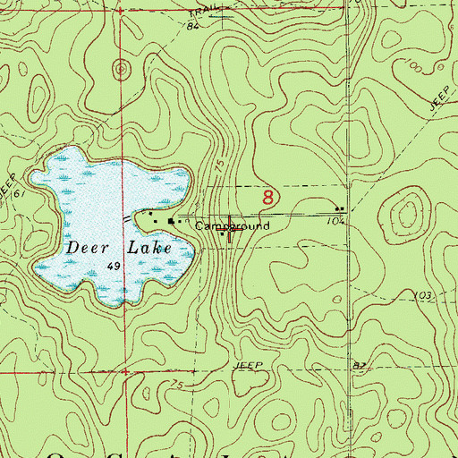 Topographic Map of Eckard Camp, FL
