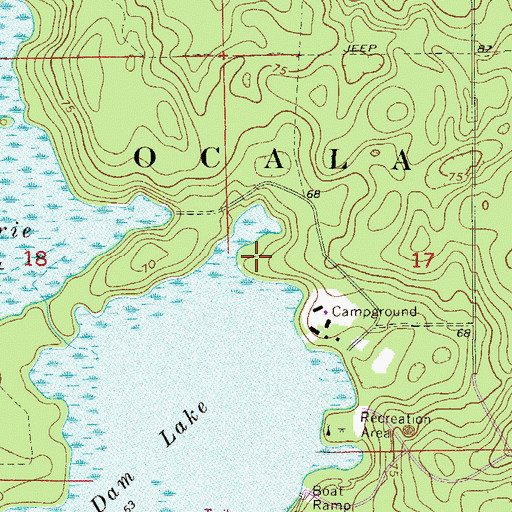 Topographic Map of Deer Lake Camp, FL